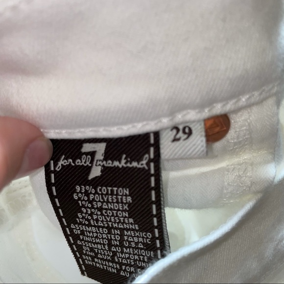 7 for all Mankind white jeans with gold zippers - Picture 6 of 9